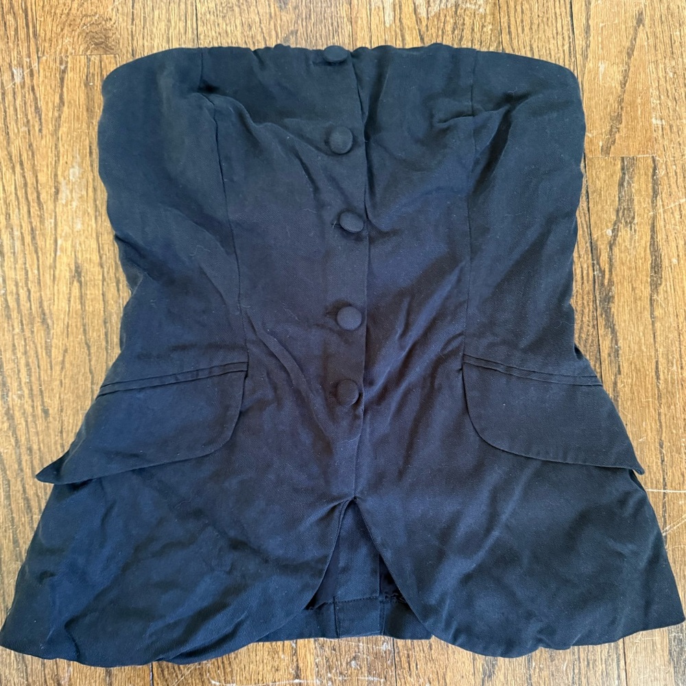 Reformation Tonya Strapless Black Top